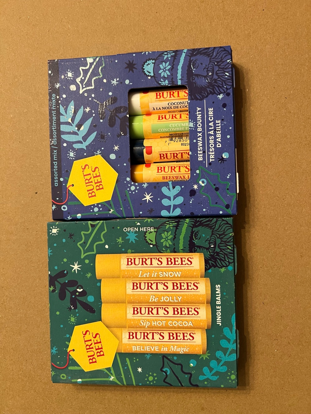 NEW- 2 Burt's Bees Assorted Lip Balm Packs.